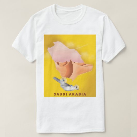 サウジアラビア図解入りの、写真付きの旅行ポスター。 Tシャツ (デザイン正面)