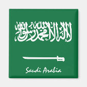サウジアラビア国旗とアジアの休日/スポーツファン マグネット (正面)