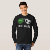 サウジアラビア国旗とサッカーサングラスサウジファン Tシャツ (正面フル)