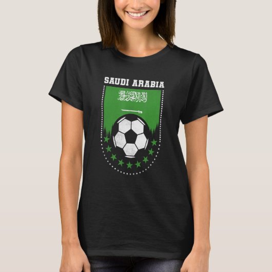 サウジアラビア国旗のサッカーファン Tシャツ (正面)