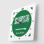 サウジアラビア国旗モダンホーム/デザイン スクエア壁時計 (傾斜)