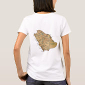 サウジアラビア国旗+地図+文字Tシャツ Tシャツ (裏面)