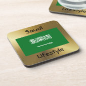 サウジアラビア国旗+文字コースター コースター (左側)