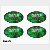 サウジアラビア国旗 楕円形シール (シート)