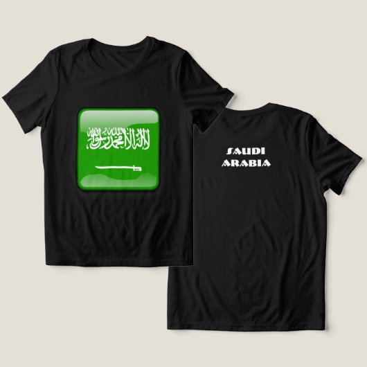 サウジアラビア特別ギフトブルー観光客クラシック トライブレンドTシャツ (デザイン正面&裏面)