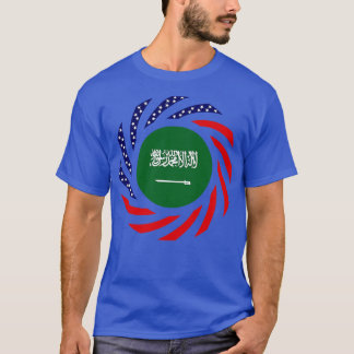サウジアラビア系アメリカ多国籍愛国国旗 Tシャツ