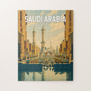 サウジアラビア イラスト 旅行 アート ヴィンテージ ジグソーパズル