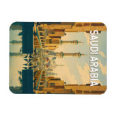 サウジアラビア イラスト 旅行 アート ヴィンテージ マグネット (横)