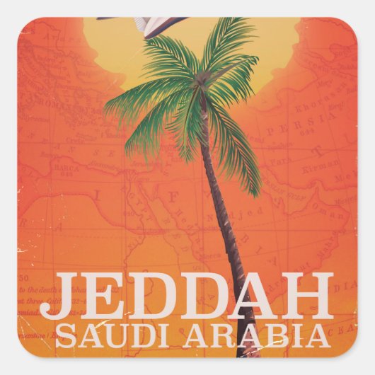 サウジアラビア・ジェッダのバケーション・ポスター スクエアシール (正面)