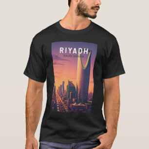 サウジアラビア リヤド イラスト 旅行 アート レトロ Tシャツ