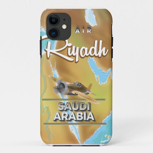 サウジアラビア リヤド ヴィンテージ 旅行 ポスター Case-Mate iPhoneケース (裏面)