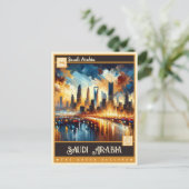 サウジアラビア |ヴィンテージ絵を描ー ポストカード (スタンド正面)