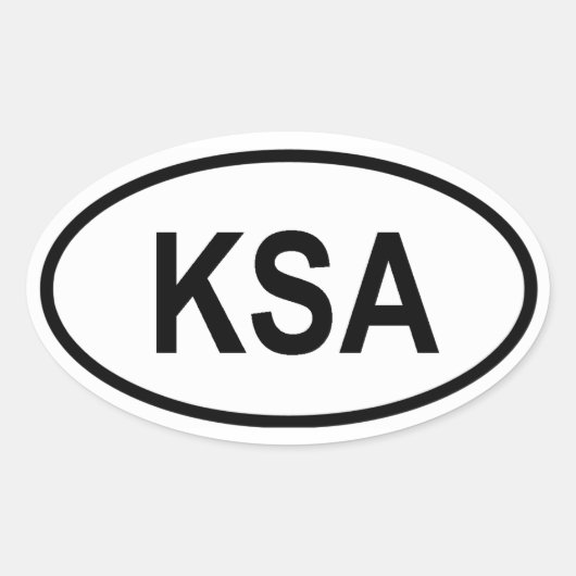 サウジアラビア「KSA」 楕円形シール (正面)