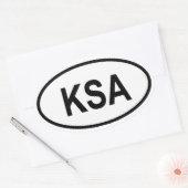 サウジアラビア「KSA」 楕円形シール (封筒)