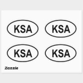 サウジアラビア「KSA」 楕円形シール (シート)