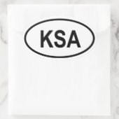 サウジアラビア「KSA」 楕円形シール (バッグ)