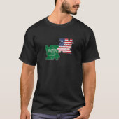サウジアラビアUSAサウジアラビアンアメリカ国旗 Tシャツ (正面)