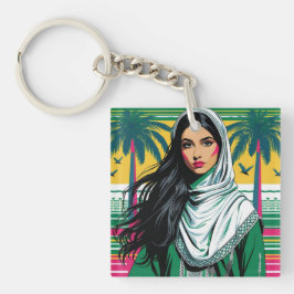「サウジポップ・アートのクィーンはっきりした伝統芸術 キーホルダー