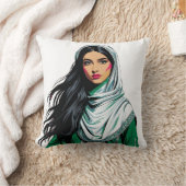 「サウジポップ・アートのクィーンはっきりした伝統芸術 クッション (ブランケット)
