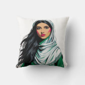 「サウジポップ・アートのクィーンはっきりした伝統芸術 クッション (裏面)