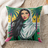 「サウジポップ・アートのクィーンはっきりした伝統芸術 クッション (ブランケット)