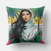 「サウジポップ・アートのクィーンはっきりした伝統芸術 クッション (裏面)