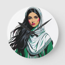 「サウジポップ・アートのクィーンはっきりした伝統芸術 ラウンド壁時計