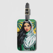 「サウジポップ・アートのクィーンはっきりした伝統芸術 ラゲッジタグ (正面縦)