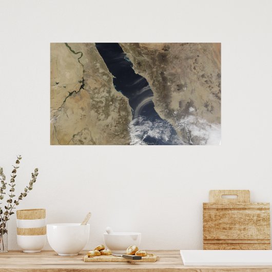 サウジ吹アラビア沖で塵が立つ ポスター (キッチン)