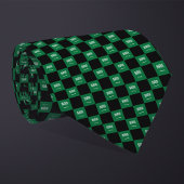 サウジ市松模様にアアラビア国旗のパターン ネクタイ