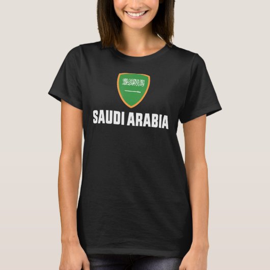 サウジ素晴らし国旗のプライドサウジアラビア女性男性 Tシャツ (正面)