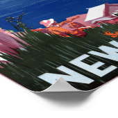 サウスアイランドニュージーランドヴィンテージのポスター復元 ポスター (角)