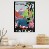 サウスアイランドニュージーランドヴィンテージ旅行ポスター ポスター (キッチン)