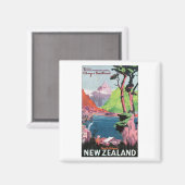 サウスアイランドニュージーランド旅行ポスター マグネット (正面/裏面)
