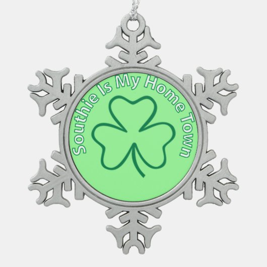 サウスイズマイホームタウン スノーフレークピューターオーナメント (正面)