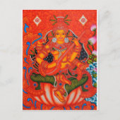 サウスインディアンタンジョーレ絵画サラスワティ ポストカード (正面)