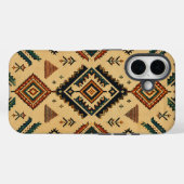 サウスウェスタン・インディアン幾何学模様のボヘミアン風スマホケース Case-Mate iPhoneケース (裏面 (横))
