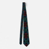 サウスウェスタン・シンメトリー・タイル柄ラインアート ネクタイ (裏面)