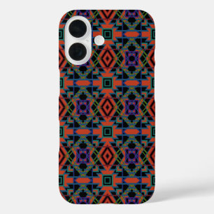 サウスウェスタン・シンメトリー・タイル柄ラインアート iPhone 16ケース