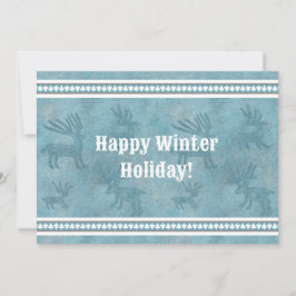 サウスウェストウィンターディアブルーフラットホリデーグリーティング シーズンカード