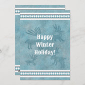 サウスウェストウィンターディアブルーフラットホリデーグリーティング シーズンカード (正面/裏面)