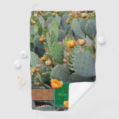 サウスウェストカクタスモノグラムデザイン/オレンジフラワーズ ゴルフタオル (インサイチュ)