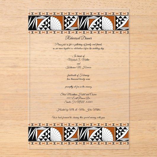 サウスウェストサンライズ アクリル招待状 (正面)