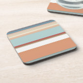 サウスウェストストライプのブルーテラコッタ コースター (左側)