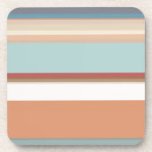 サウスウェストストライプのブルーテラコッタ コースター (正面)