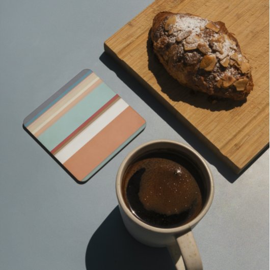 サウスウェストストライプのブルーテラコッタ コースター