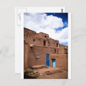 サウスウェストタオズアドビプエブロハウスニューメキシコ ポストカード (正面/裏面)
