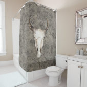 サウスウェスト素朴ランチスカルブラウン（ばちゃばちゃ）跳ねる シャワーカーテン (インサイチュ)