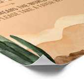 サウスウェスト素朴砂漠サボテンありがとうサイン ポスター (角)