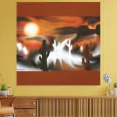 サウスウェスト・ファイア・アンド・アイス・抽象芸術・アート キャンバスプリント (インサイチュ (リビング))